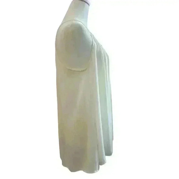 OLIVACEOUS CREAM POLY TANK TOP HOOK CLOSURE AT LOW V NECK LINE SIZE LARGE - Picture 3 of 12